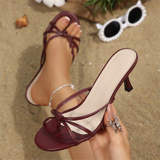 Damen Elegante Kitten‑Heel Mules mit zarten Knoten‑Riemchen und offenem Zehenbereich Shop Nory