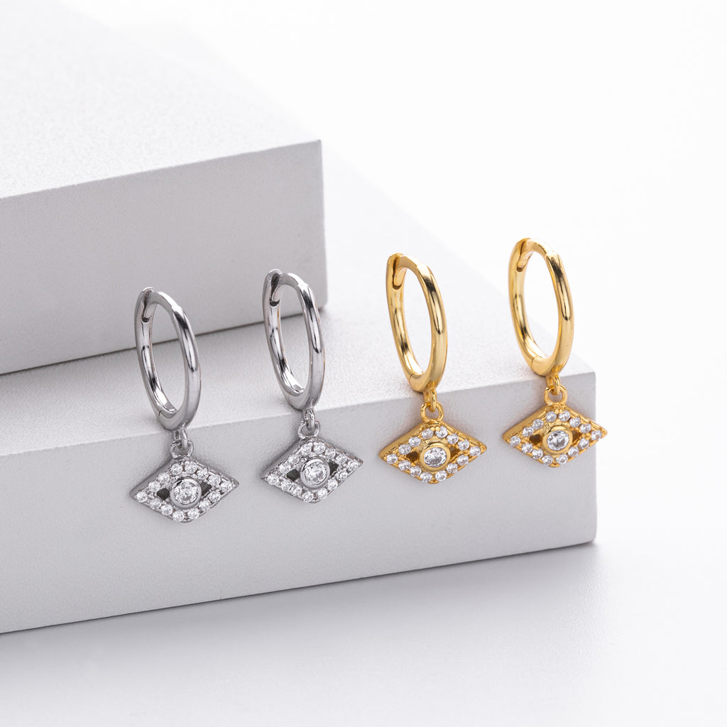 Damen Ohrhänger mit funkelndem Augenmotiv aus 925er Sterling Silber Shop Nory