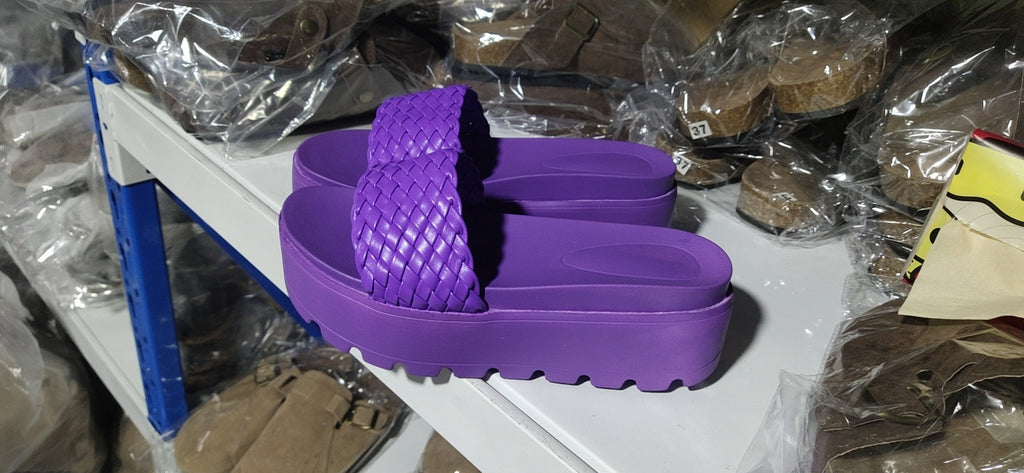 Damen Bequeme und modische Plateau-Sandalen mit geflochtenem Obermaterial
