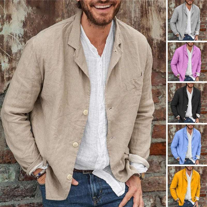 Herren Leichte und luftige Leinenjacke mit klassischem Schnitt