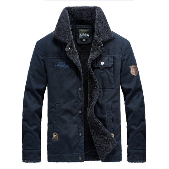 Herren robuster Canvas-Fieldblouson mit wärmender Sherpa-Innenlage und Hemdkragen Shop Nory