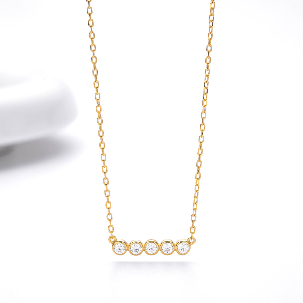 Damen Halskette aus 925 Sterling Silber mit funkelnden Zirkonia Shop Nory
