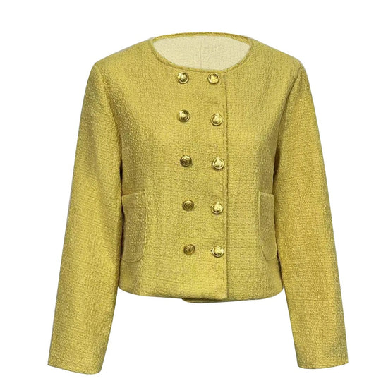 Damen Kurzjacke aus Bouclé mit doppelreihiger Knopfleiste und aufgesetzten Taschen Shop Nory