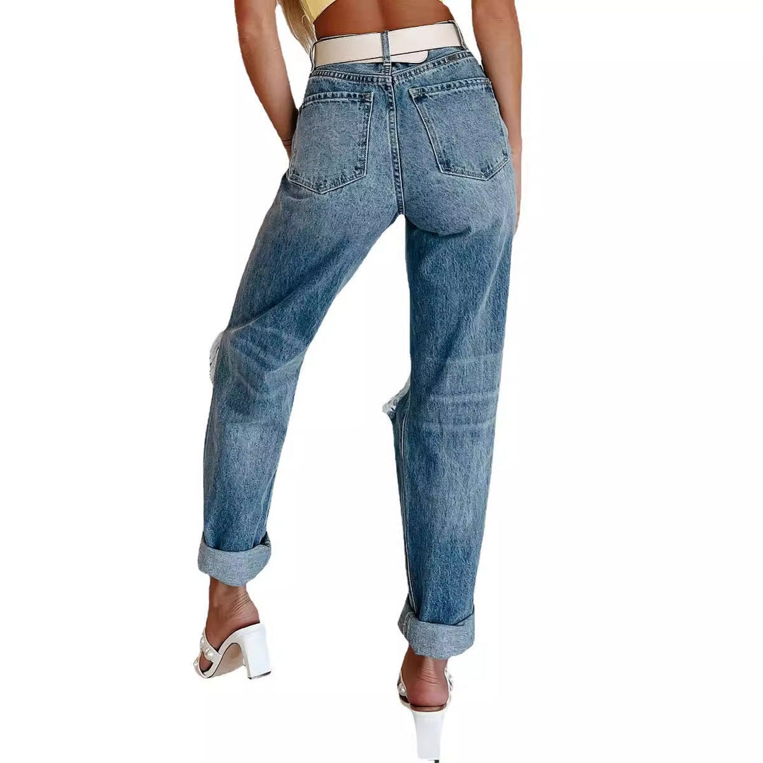 Damen Ripped High-Waist Jeans