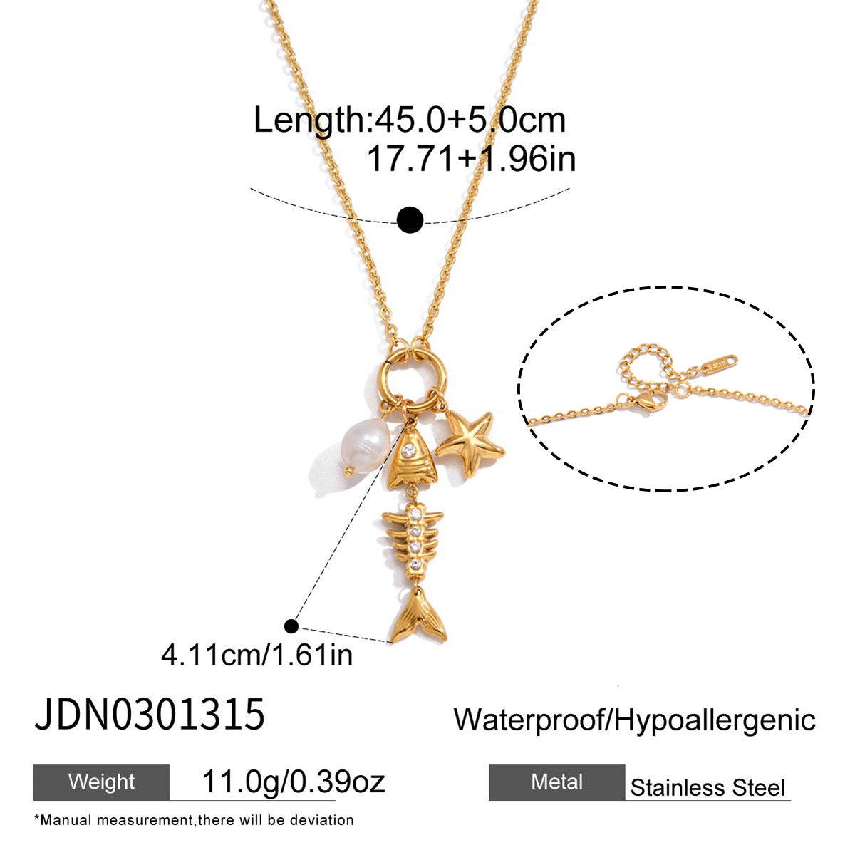 Damen Halskette mit Fisch-Design und hochwertigem Edelstahl Shop Nory