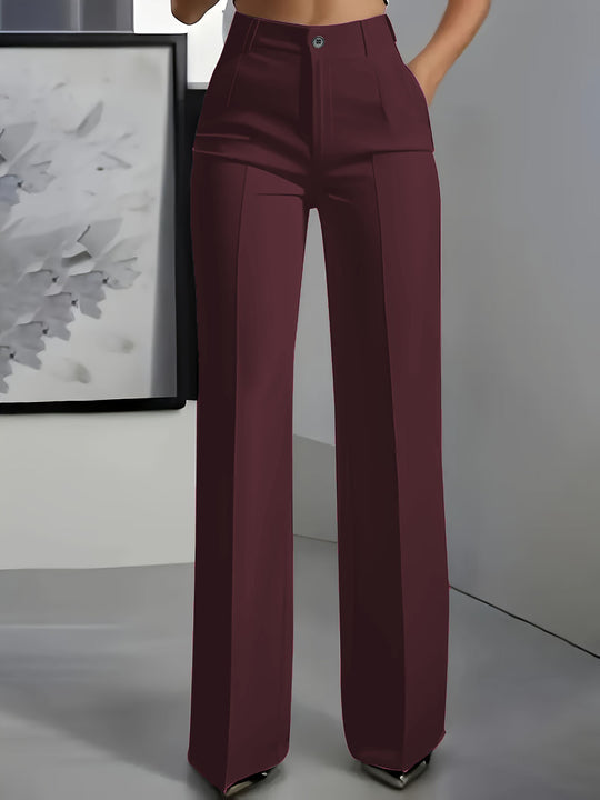 Damen Hochtaillierte Bundfalten‑Hose mit weitem Bein und Bügelfalte Shop Nory