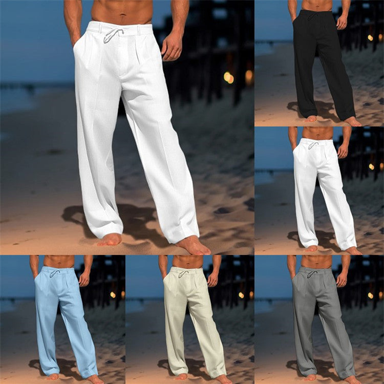 Herren weite Sommerhose mit elastischem Bund und praktischen Taschen