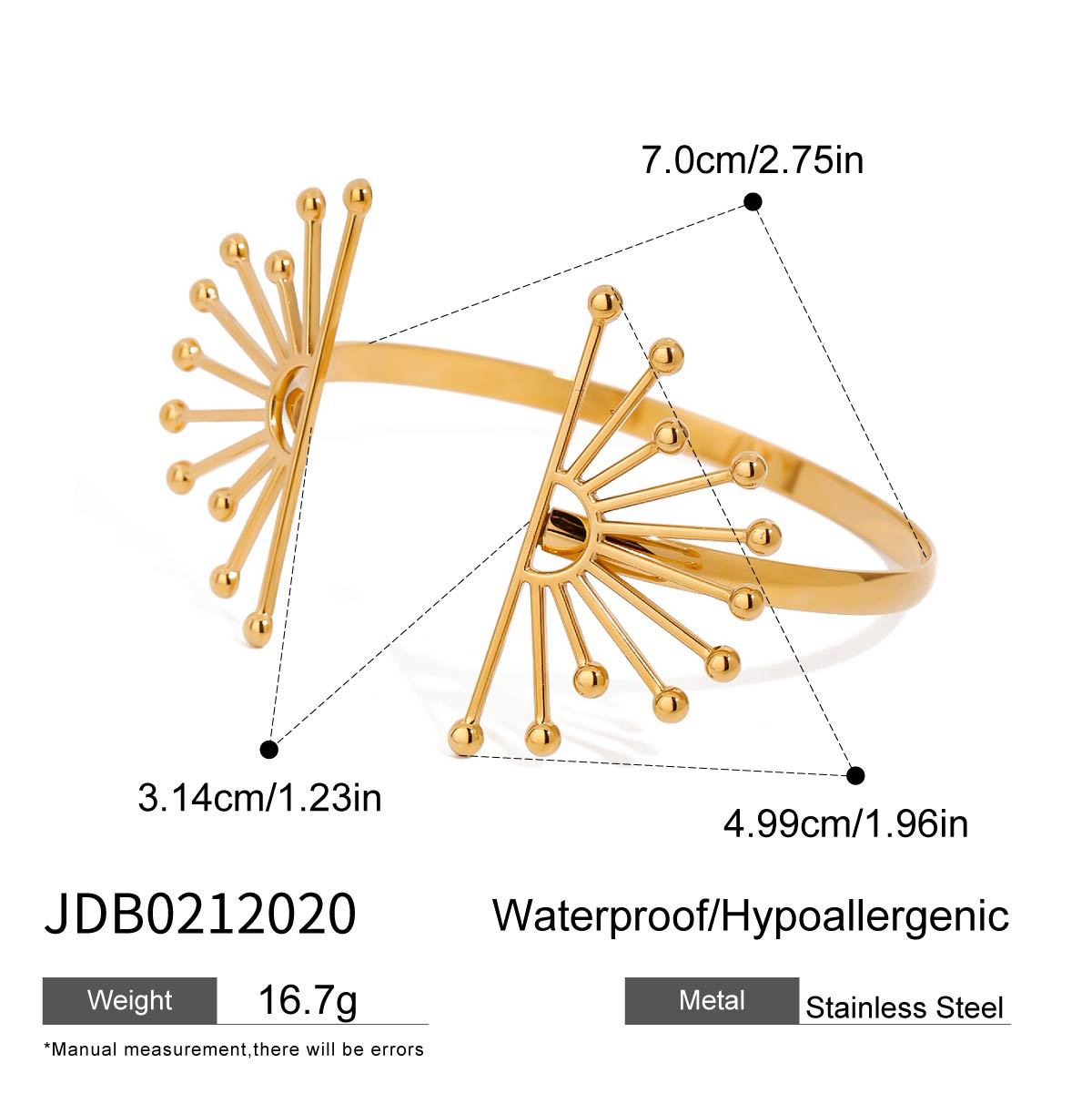 Damen Offenes Armband mit floralen Akzenten und hypoallergener Edelstahlverarbeitung Shop Nory