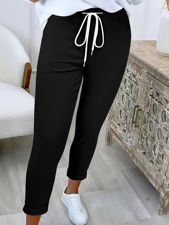 Damen Slim-Fit Jogginghose mit Tunnelzug und Umschlagbündchen Shop Nory