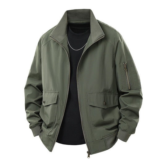 Herren Wind- und Wasserabweisende Urban-Bomberjacke mit Stehkragen und Mehrfach-Taschen Shop Nory