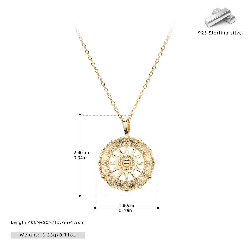 Damen Halskette mit kunstvoll gestaltetem Sonnendesign Shop Nory