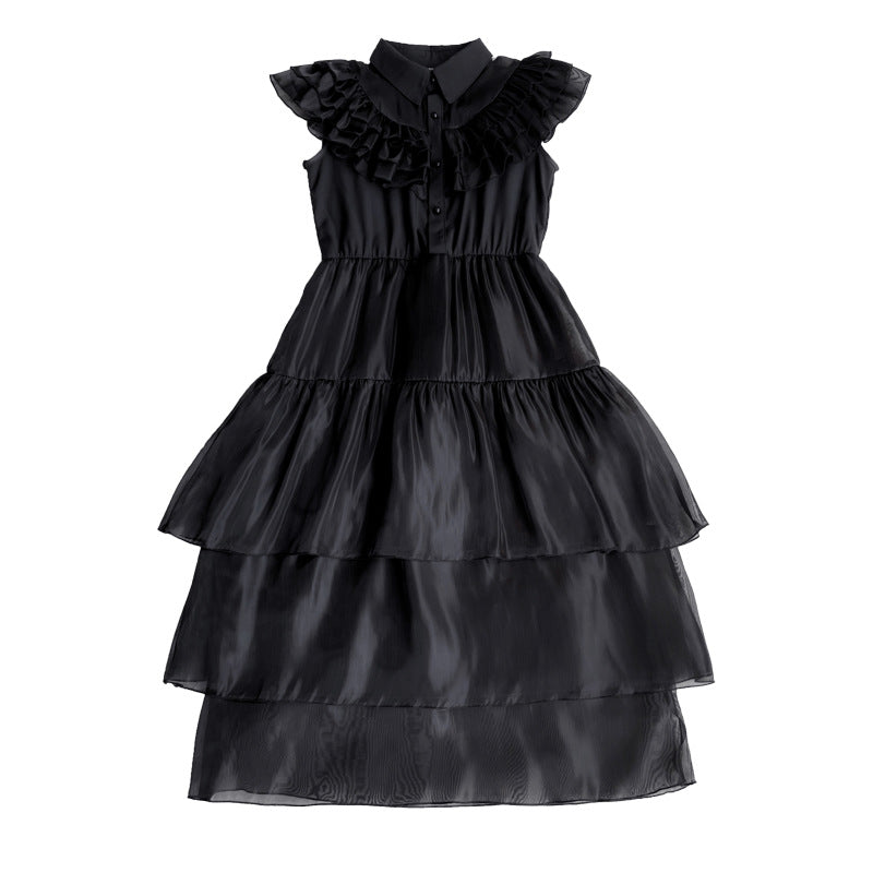 Damen Elegantes Maxi-Kleid mit voluminösen Rüschen und Taillengürtel Shop Nory