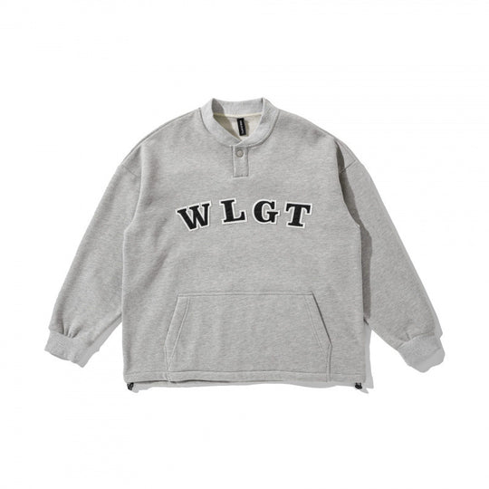 Unisex Oversize-Sweatshirt mit Henley-Knopfleiste, Kängurutasche und Tunnelzugsaum Shop Nory
