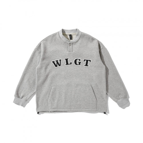 Unisex Oversize-Sweatshirt mit Henley-Knopfleiste, Kängurutasche und Tunnelzugsaum Shop Nory
