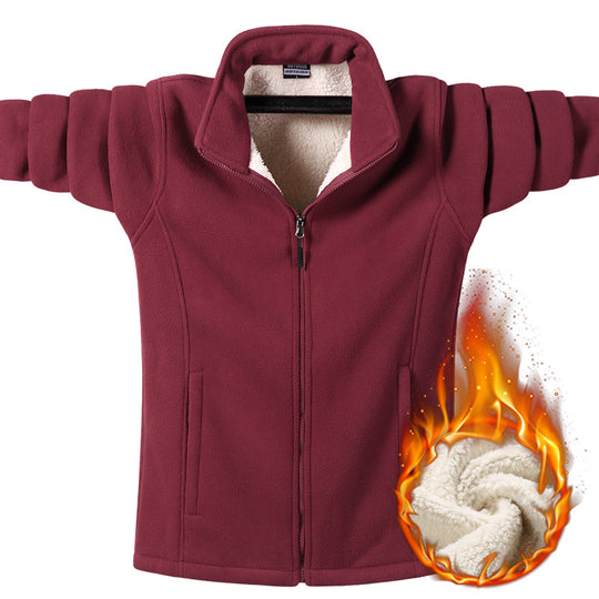Damen Fleecejacke mit Teddyfutter, durchgehendem Reißverschluss und hohem Stehkragen Shop Nory