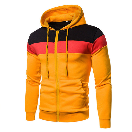 Herren sportliche Kapuzenjacke mit Farbblockdesign