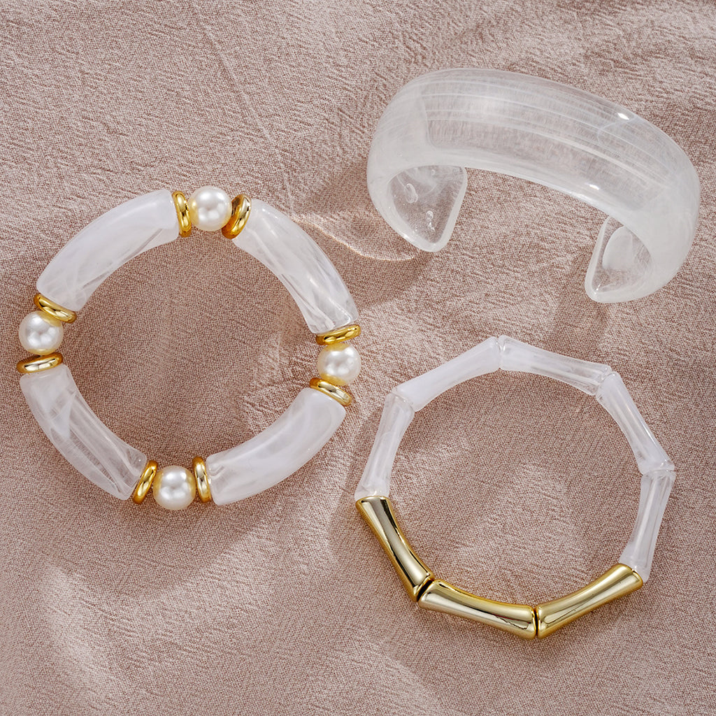 Damen Armreifen-Set aus hochwertigem Metall mit einzigartigen Oberflächenstruktur Shop Nory