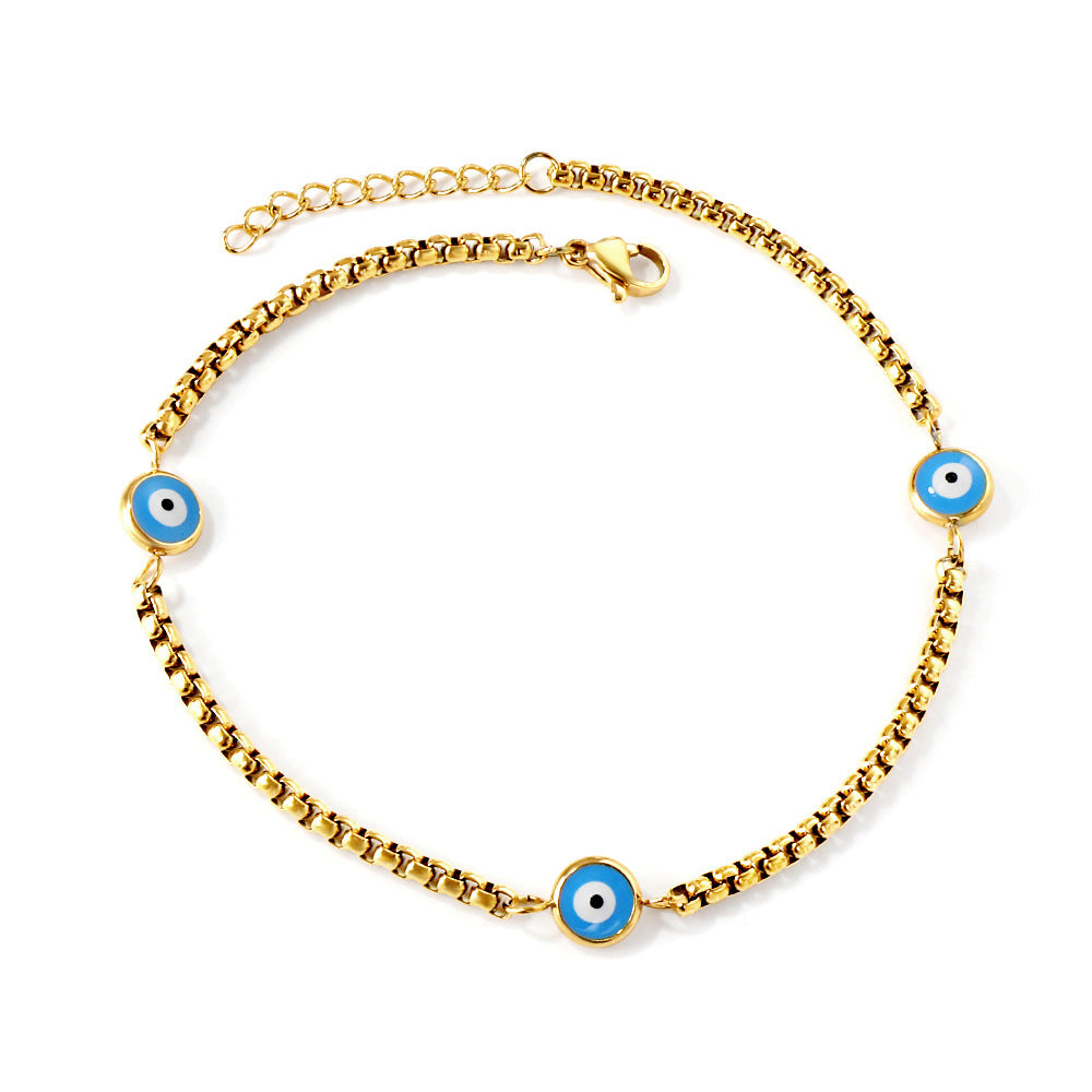 Damen Armband mit bunten Augenanhängern und elegantem Kettendesign Shop Nory