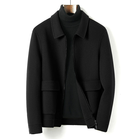 Herren Wollmix-Übergangsjacke mit Stehkragen, Reißverschluss und Pattentaschen Shop Nory