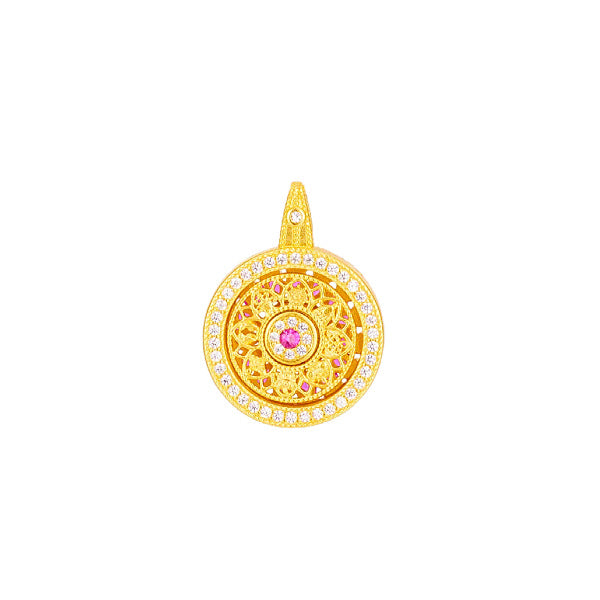 Damen Anhänger mit kunstvollem floralen Design und funkelnden Zirkonia Shop Nory