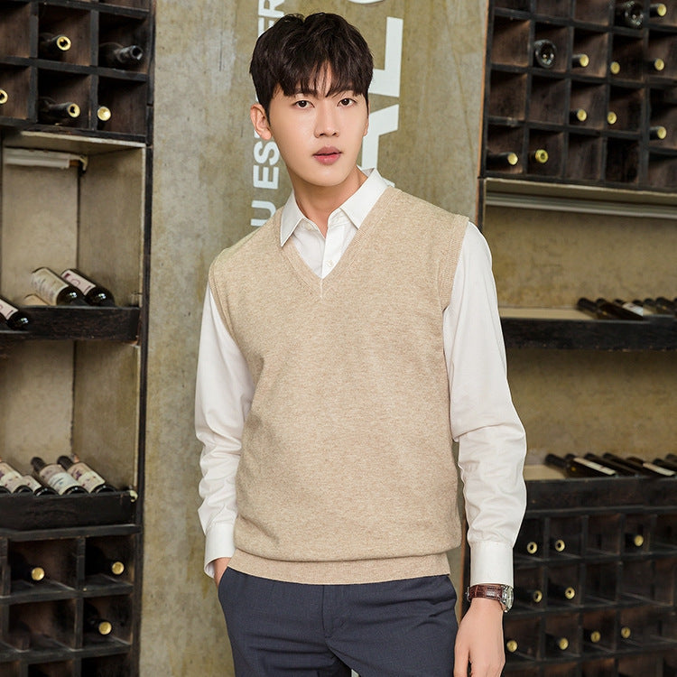 Herren Ärmellose Feinstrickweste mit V‑Ausschnitt und feiner Baumwollmischung Shop Nory