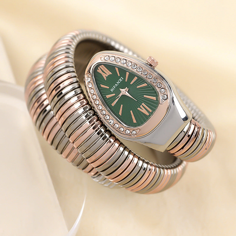 ShopNory | Schlangenuhr mit Quarzbewegung und Persönlichem Armband