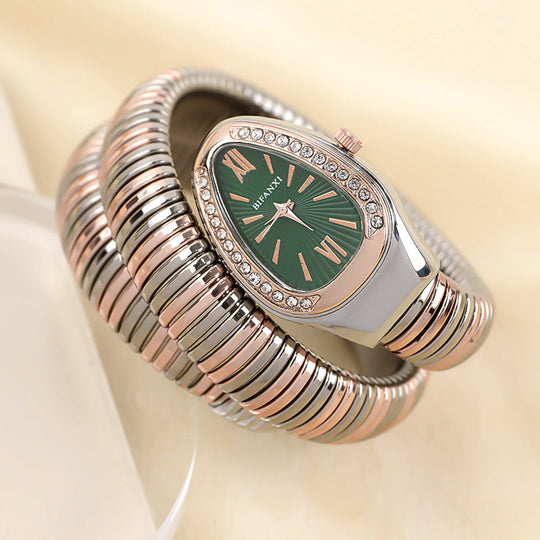 ShopNory | Schlangenuhr mit Quarzbewegung und Persönlichem Armband