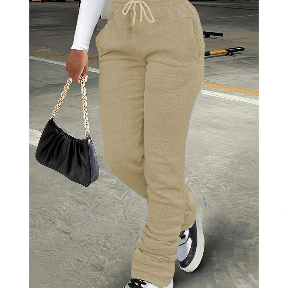 Damen nan figurbetonte Highwaist-Stretch-Sweathose mit gerafften Knöchelabschlüssen und Eingrifftaschen Shop Nory