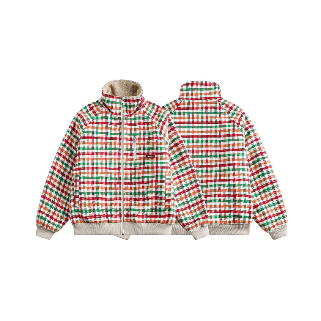Damen Karierter Teddy‑Fleece‑Blouson im Boxy‑Cut mit Stehkragen Shop Nory