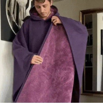 Unisex Kapuzen-Poncho-Decke mit wärmendem Fleecefutter und Oversize-Schnitt Shop Nory