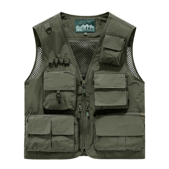 Herren Outdoor-Utility-Anglerweste mit atmungsaktivem Meshrücken und multifunktionalen Taschen Shop Nory