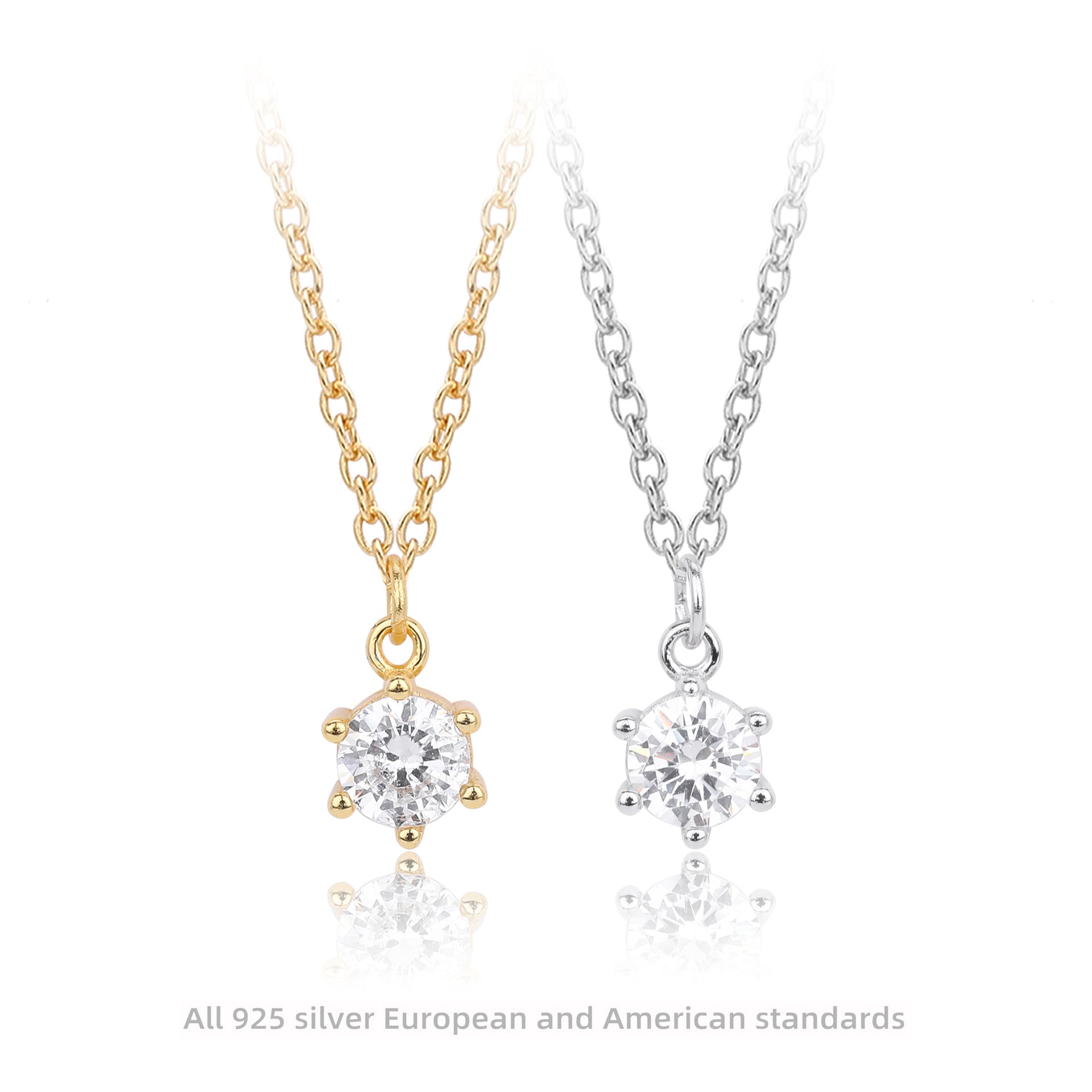 Damen Halskette mit geschmiedetem Zirkon-Anhänger und hochwertigen 925 Sterling Silber Shop Nory