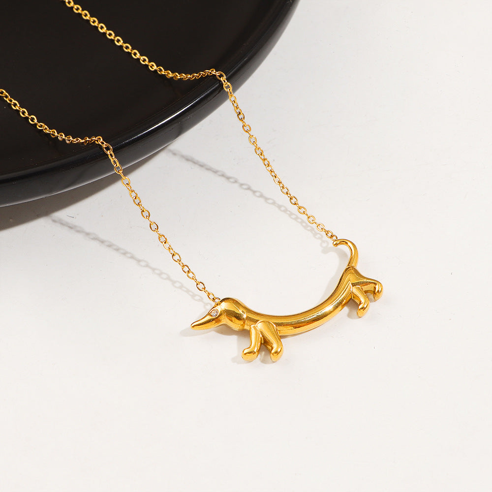 Damen Halskette mit einzigartigem Dackel-Anhänger Shop Nory