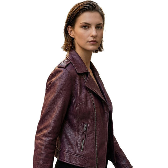 Damen Stylische Bikerjacke aus hochwertigem Leder Shop Nory