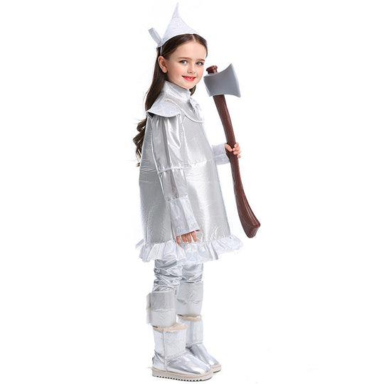 Mädchen Kostüm als Silberner Holzfäller mit detaillierten Accessoires Shop Nory