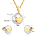 Damen Schmuckset mit Herzanhänger aus Edelstahl und goldplattierten Elementen Shop Nory