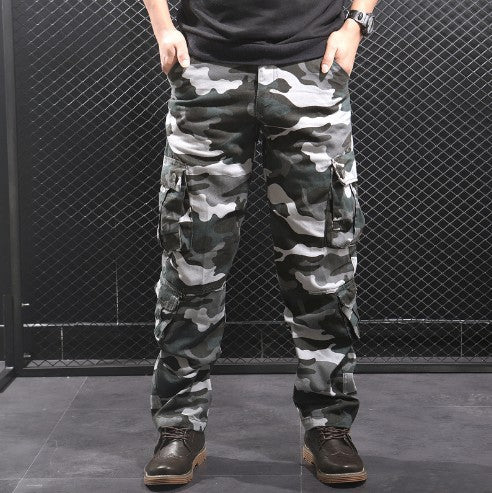 Herren Cargo-Hose mit multifunktionalen Taschen und modischem Camouflage-Design