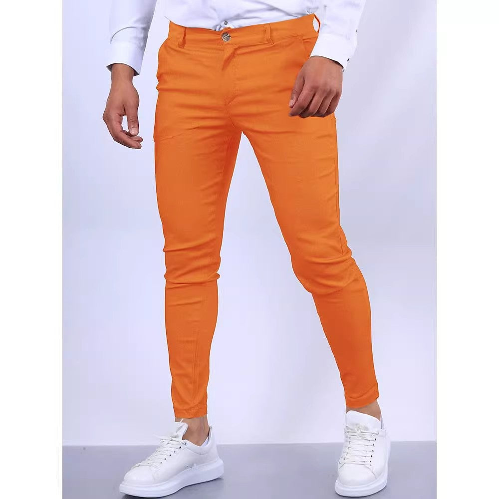 Herren elegante Slim-Fit Chinohose mit elastischem Bund und praktischen Taschen ShopNory