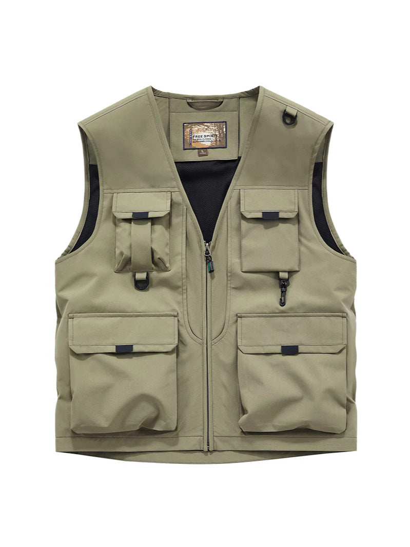 Herren Multifunktionale Utility-Weste mit Mehrfach‑Taschen und robustem Reißverschluss Shop Nory
