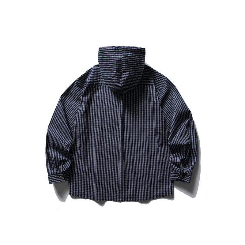 Unisex Oversized Kapuzen-Overshirt aus Baumwollmix mit Brustklappen und durchgehender Knopfleiste Shop Nory
