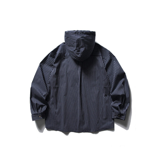 Unisex Oversized Kapuzen-Overshirt aus Baumwollmix mit Brustklappen und durchgehender Knopfleiste Shop Nory