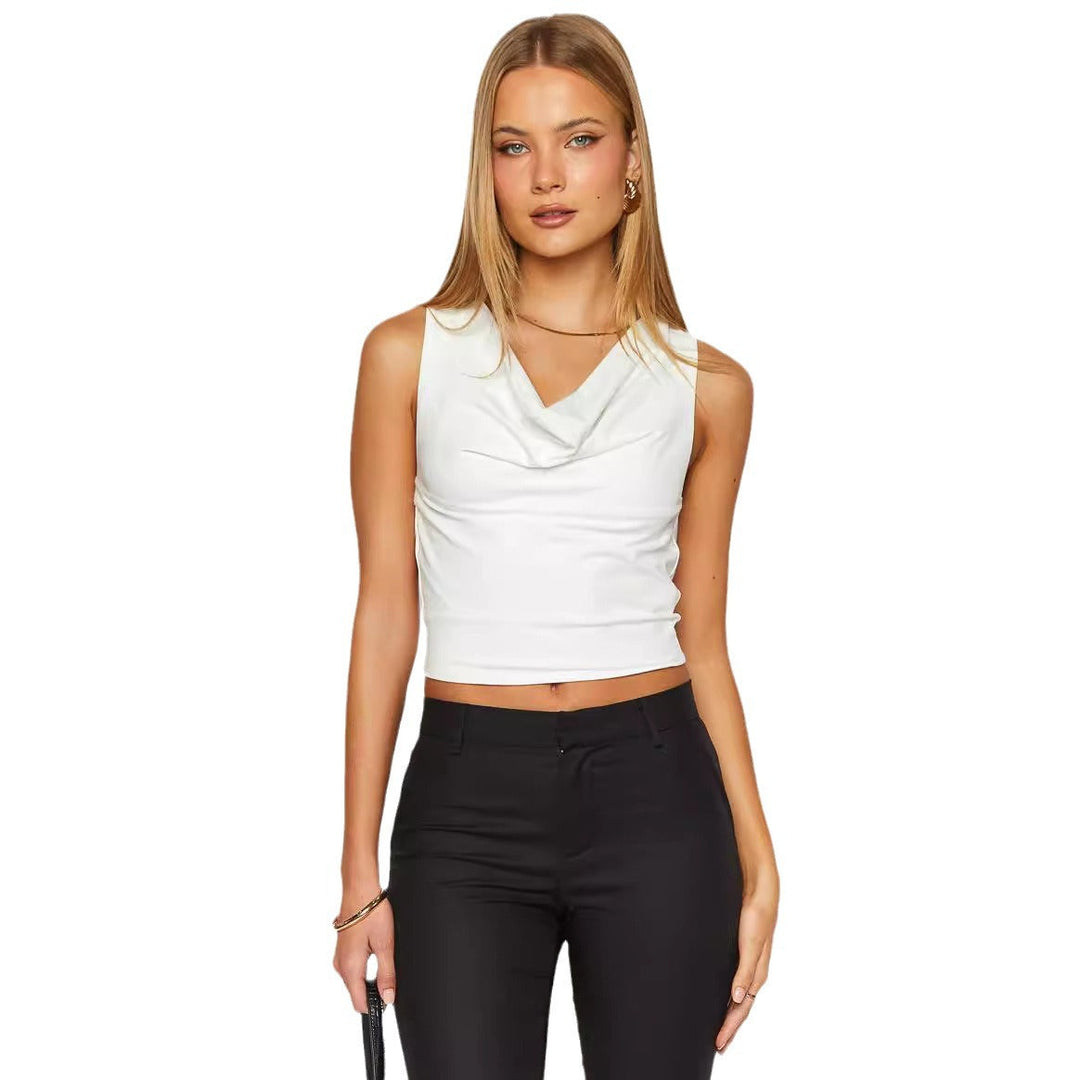Damen Elegantes Cowl Neck Top mit figurbetontem Schnitt