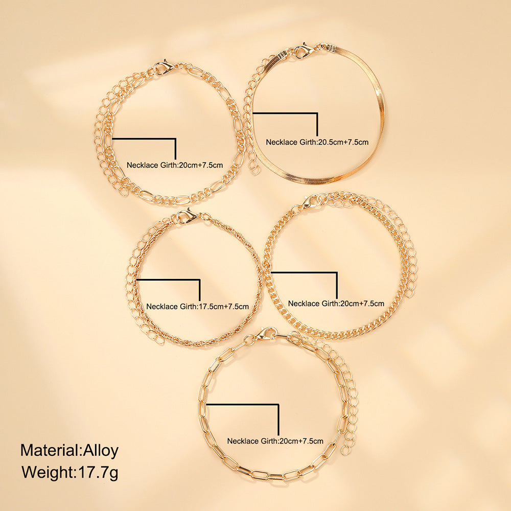 Damen Armband-Set mit eleganten und vielseitigen Kettenstrukturen Shop Nory