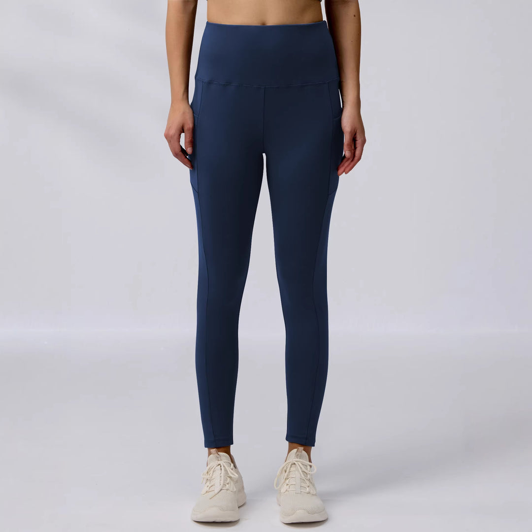 Damen Knöchelhohe Sportleggings mit hohem Bund und seitlicher Smartphone-Tasche Shopy Nory