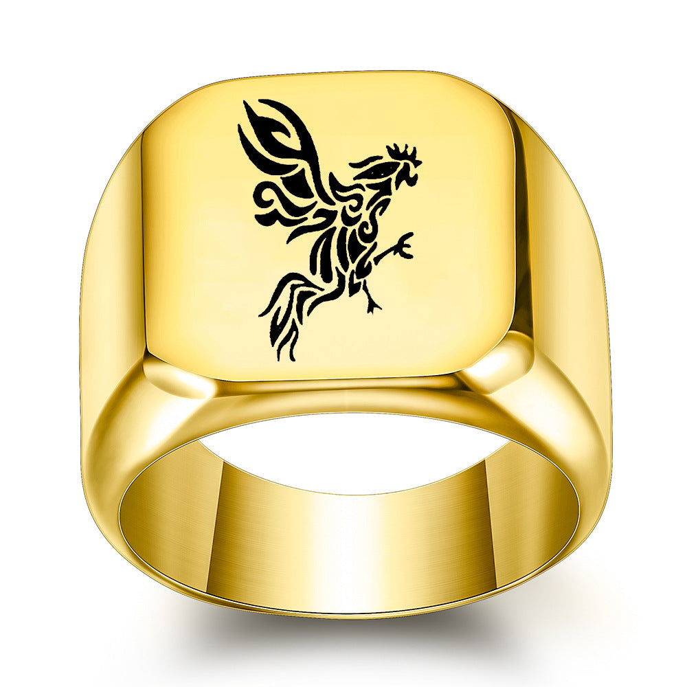 Herren Siegelring mit kunstvollem Drachen-Design Shop Nory