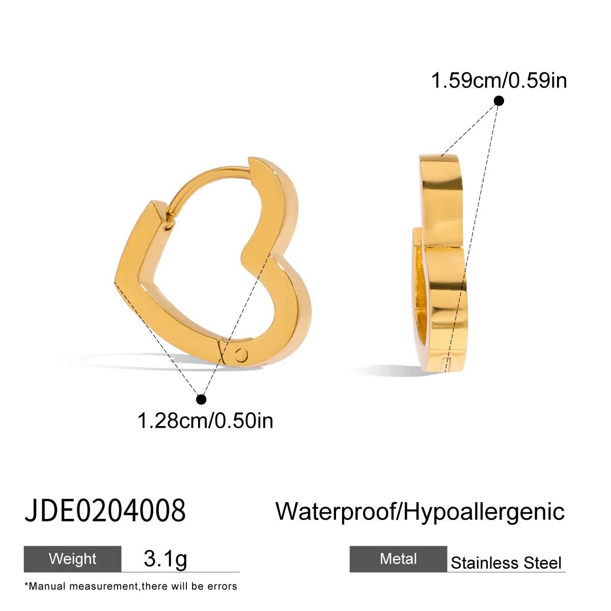 Damen Ohrhänger im modernen Herzdesign aus hypoallergenem Edelstahl Shop Nory