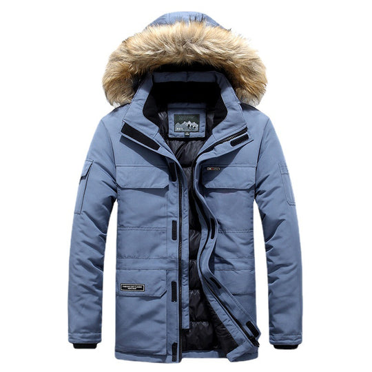 Herren Winterparka mit Kapuze, Kunstfellbesatz und multifunktionalen Außentaschen Shop Nory