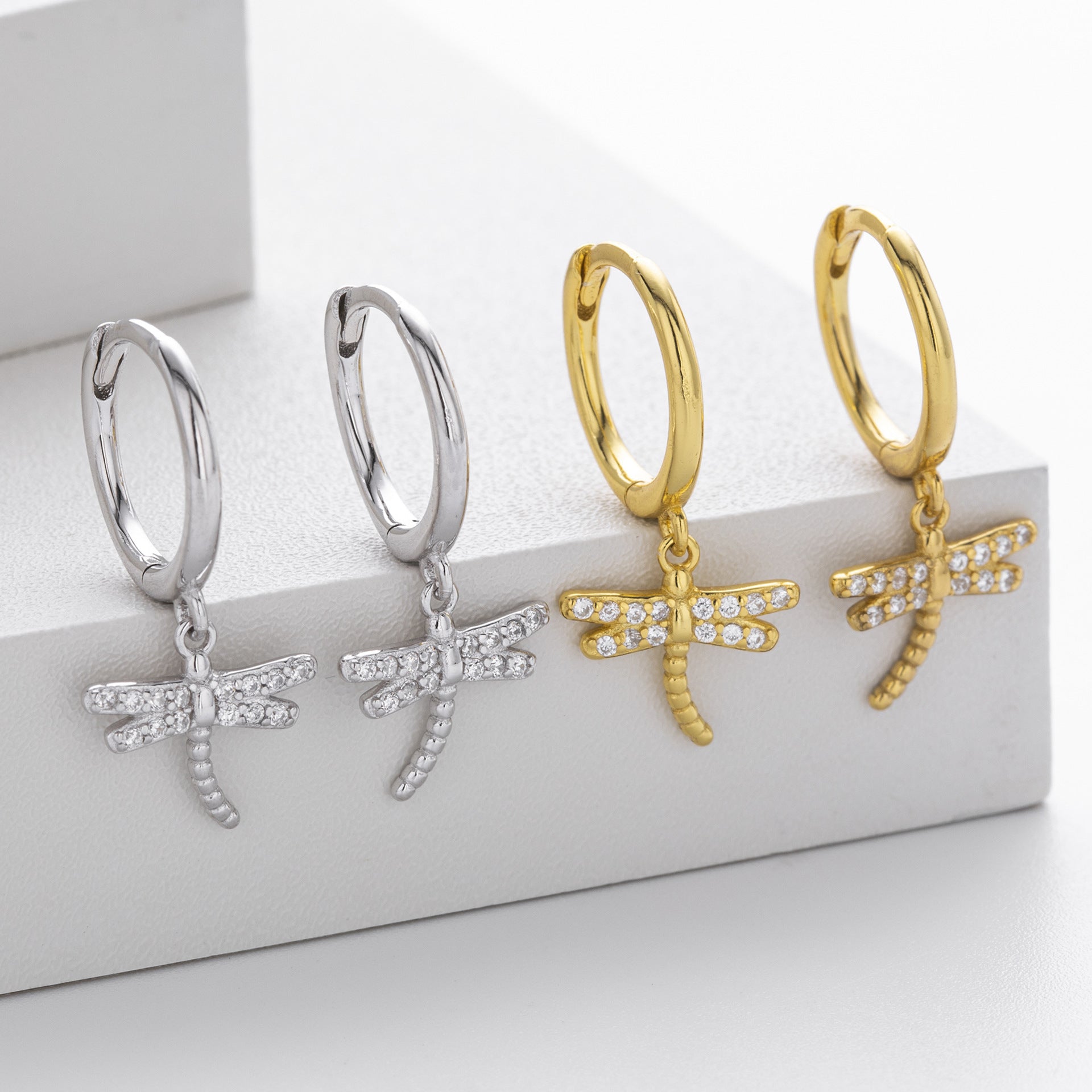 Damen Ohrhänger mit schimmerndem Libellenanhänger aus 925 Sterling Silber Shop Nory