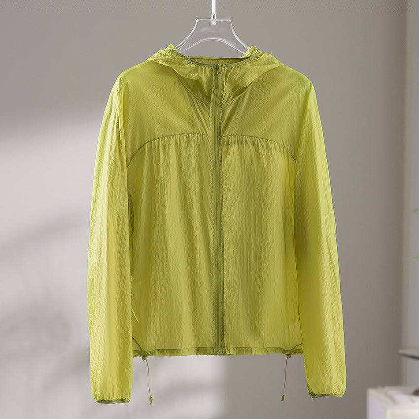 Damen Ultraleichte Packbare Schutzjacke mit Kapuze und verstellbarem Saum Shop Nory