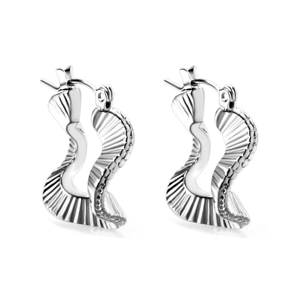 Damen stilvolle Ohrstecker mit einzigartigem Wellendesign Shop Nory
